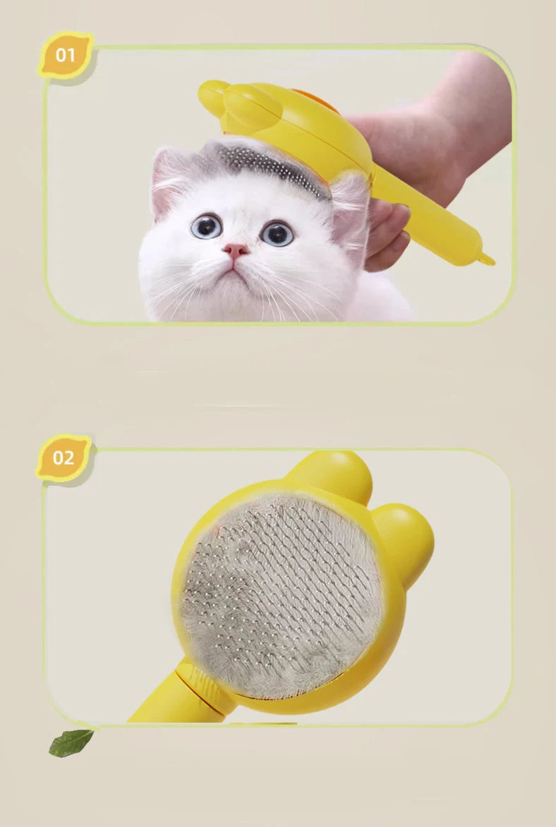 Pet Deshedding Brush for Cats & Dogs – Gentle Fur Remover Comb