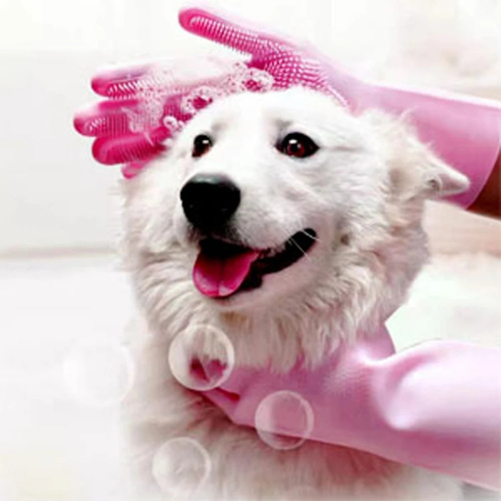 Silicone Pet Grooming Gloves for Dogs and Cats