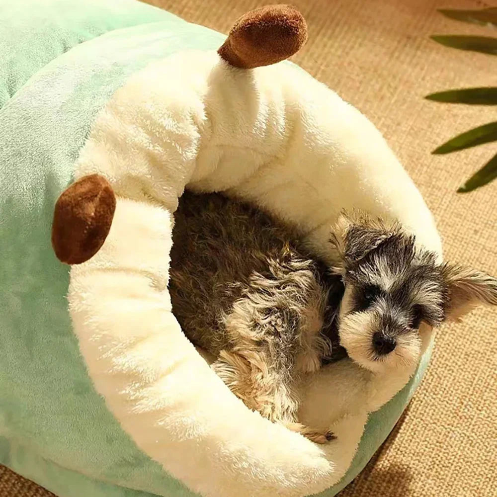 Cozy Plush Pet Bed Cave for Small Dogs and Cats