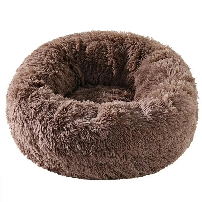 Plush Donut Pet Bed with Raised Edge
