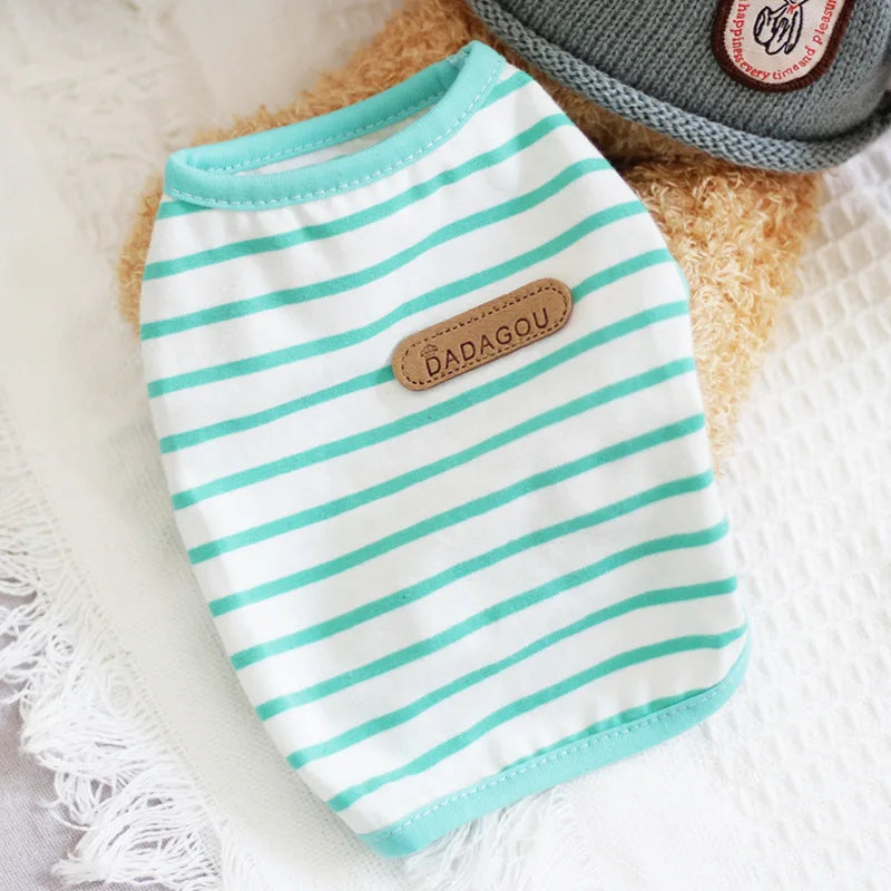 Striped Sleeveless Pet Vest for Small Dogs and Cats