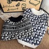 Knitted Cotton Dog Sweater with Letter Pattern