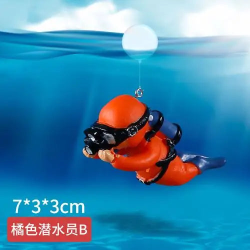 Ornement de Mini-Plongeur Lumineux pour Aquarium