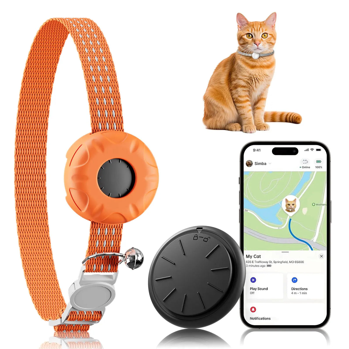 Waterproof GPS Cat Tracker Collar with Safety Buckle
