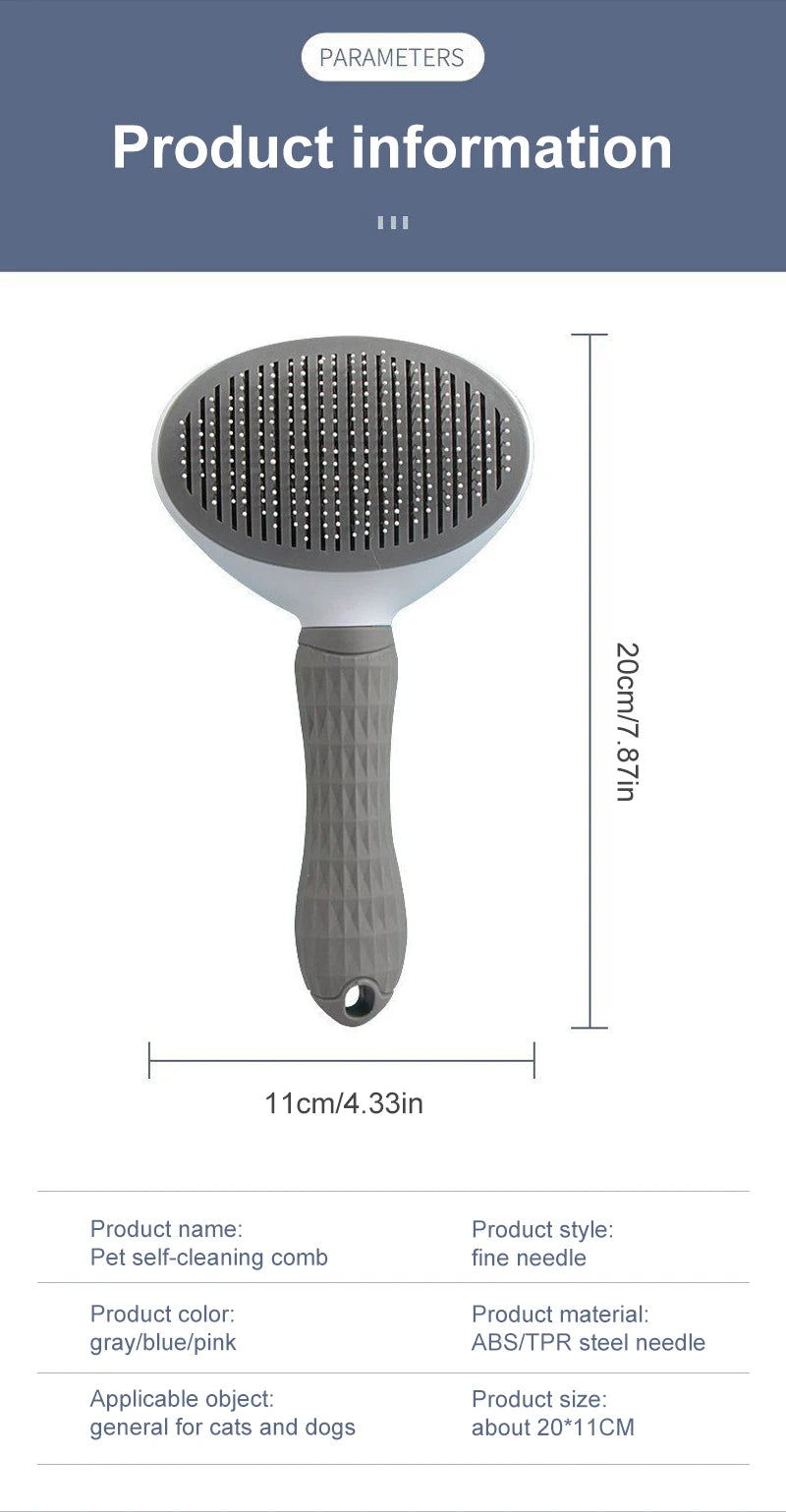 Self-Cleaning Pet Grooming Brush
