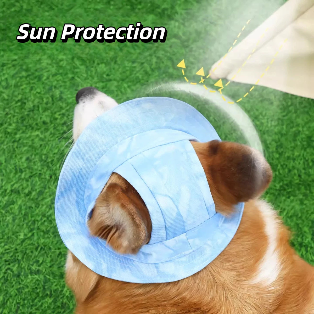 Breathable Cotton Sun Hat for Dogs and Cats with Ear Holes