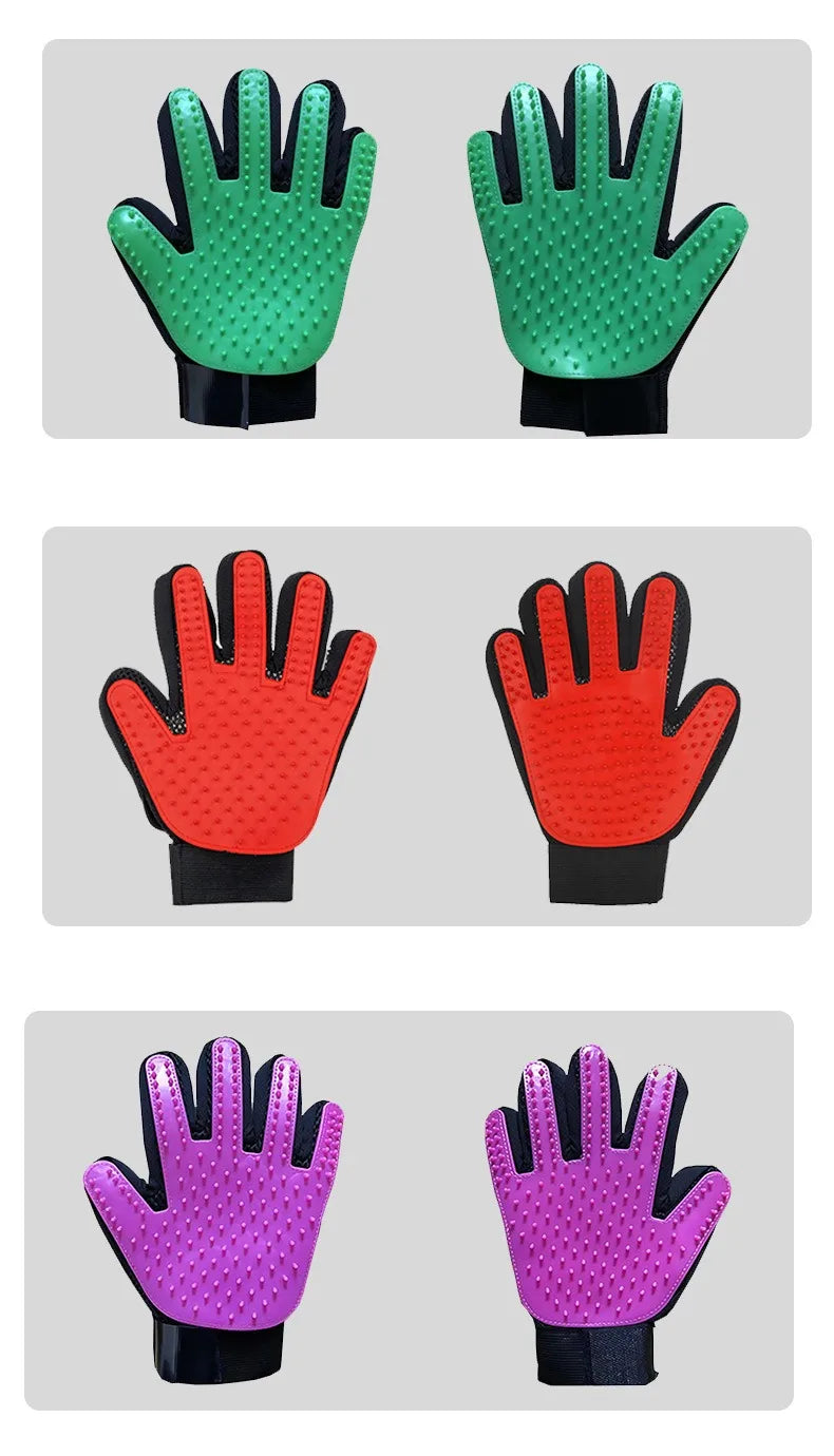 Gants de toilettage en silicone pour animaux