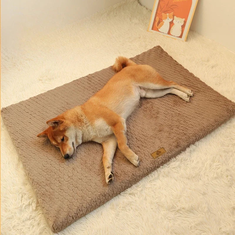 Orthopedic Memory Foam Dog Bed with Removable Washable Faux Fur Cover