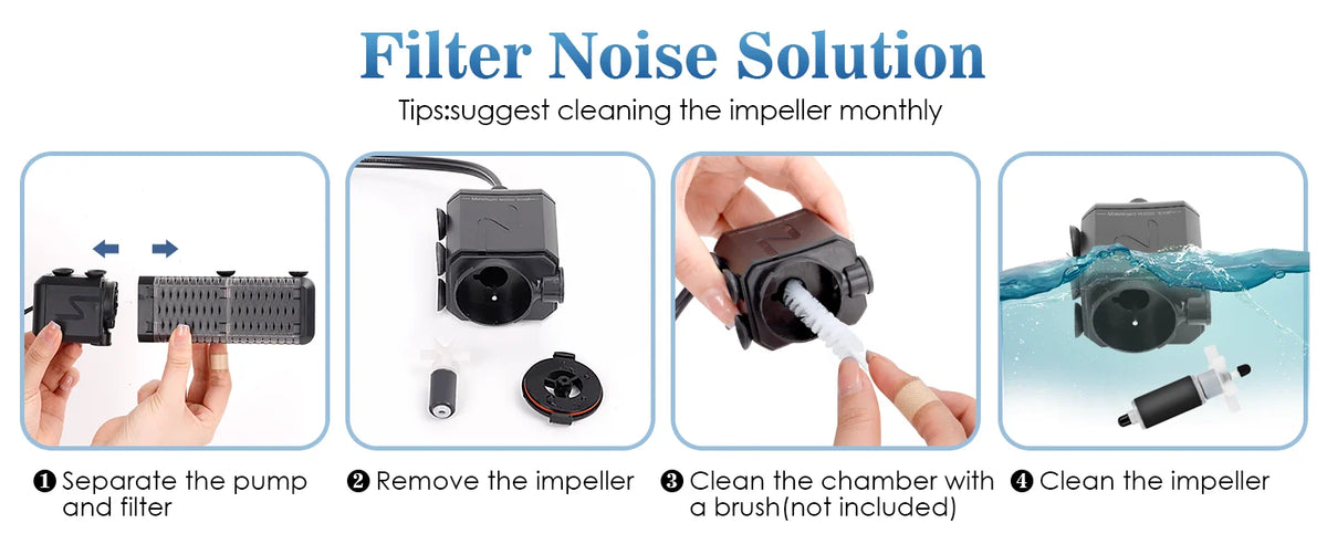 3-in-1 Silent Aquarium Filter with Wave Maker and Oxygenation