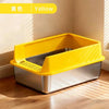 Extra-Large Stainless Steel Cat Litter Box with Splash-Proof Rim