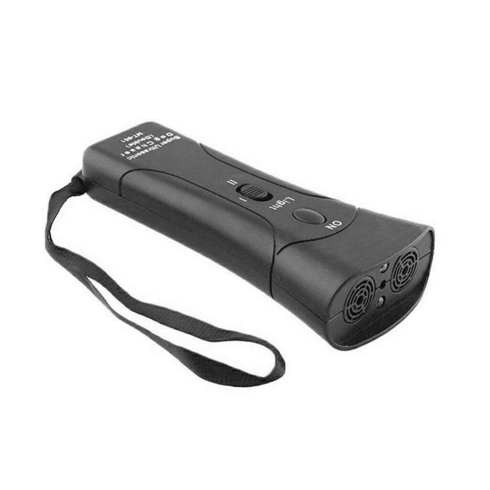 Disuasorio de corte ultrasónico y láser negro con interruptor de encendido/apagado.
