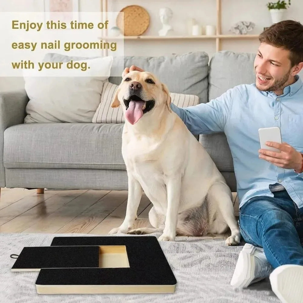 Wooden Dog Nail Scratching Board with Built-in Treat Box