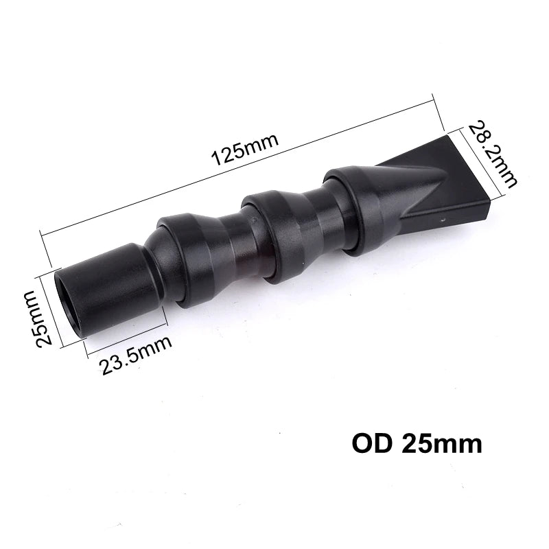 Schwarze, verstellbare Aquarium-Wasser-Auslassdüse, 125 mm lang und 28,2 mm breit