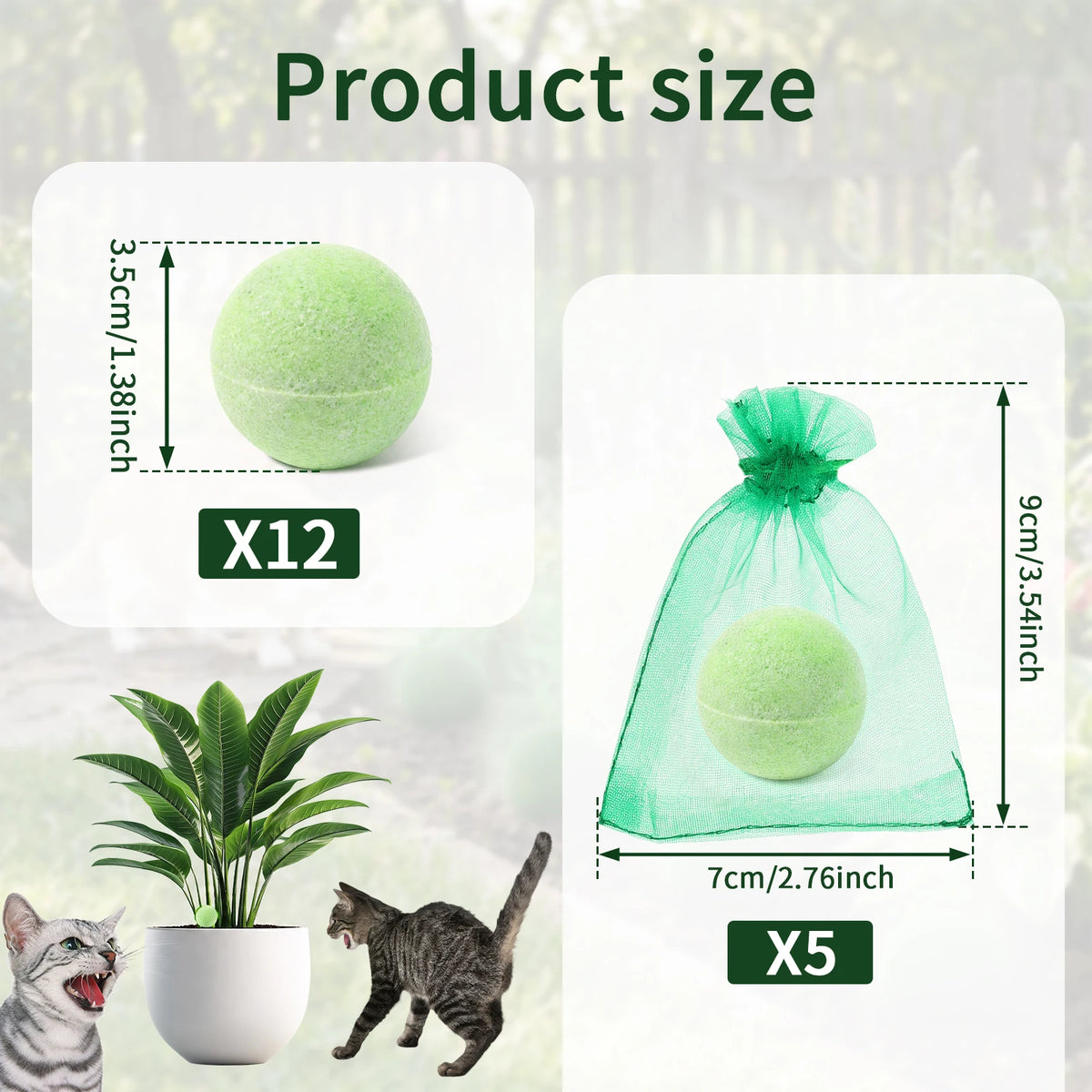 Natural Cat Repellent Balls with Mesh Bags (12 Pack)