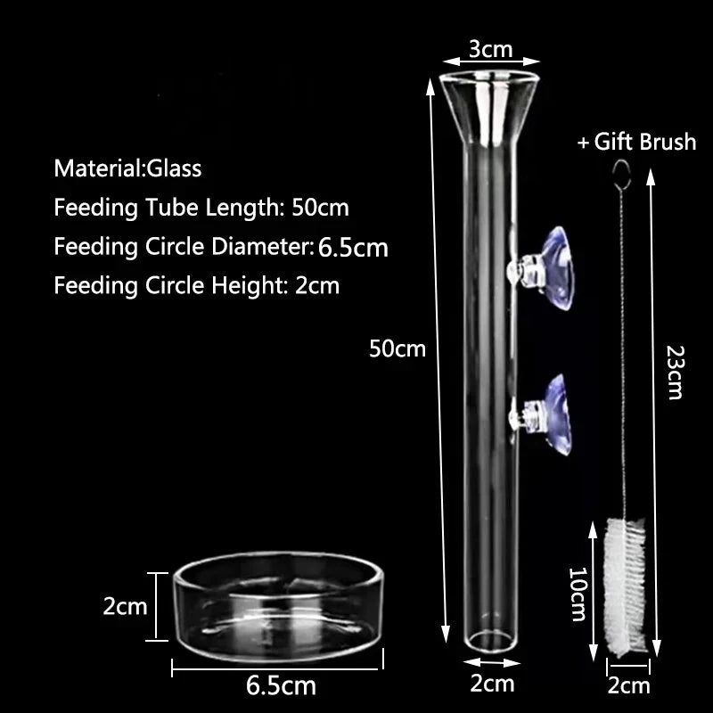 Glas-Aquarien-Fütterungsrohr mit Saugnapf