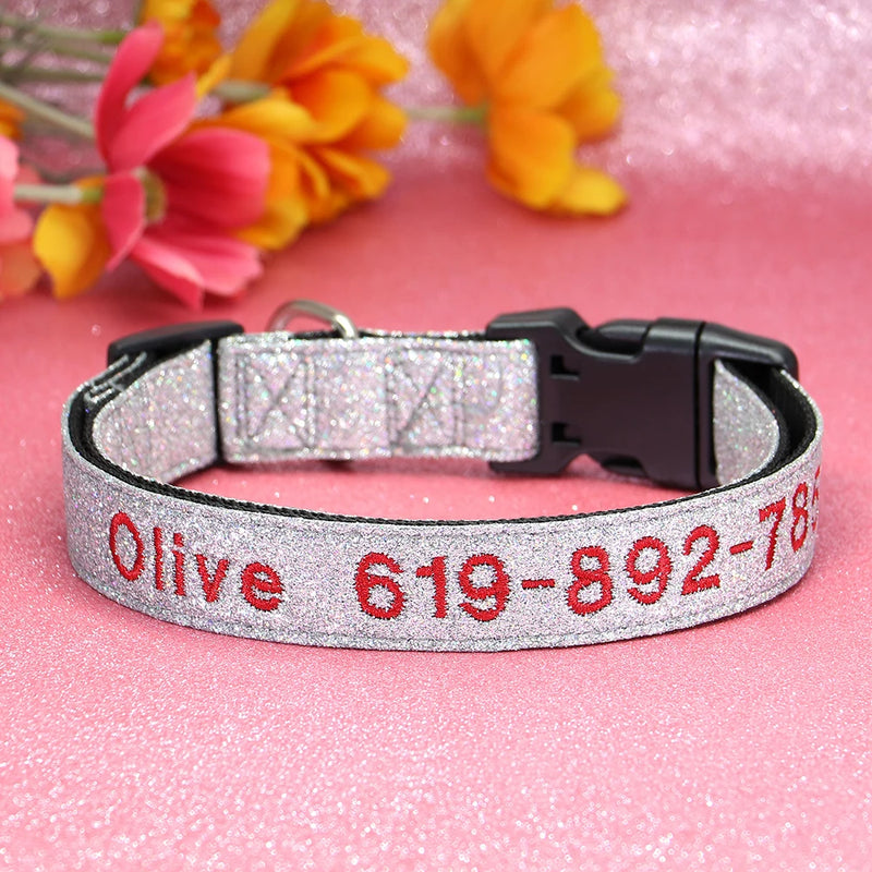 Personalisierte bestickte Nylon-Hundehalsband