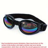 Black collapsible dog sunglasses with adjustable straps shown against a white background