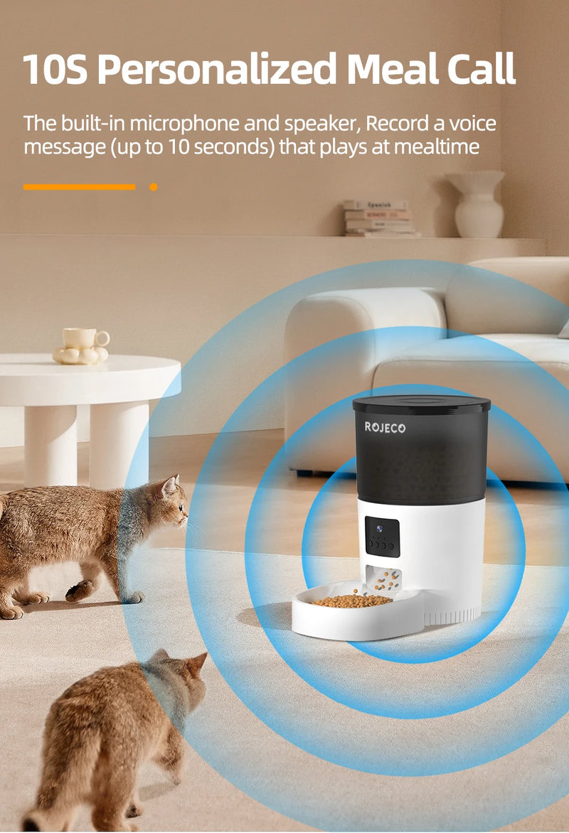Smart Automatic Pet Feeder with Camera and Voice Recording