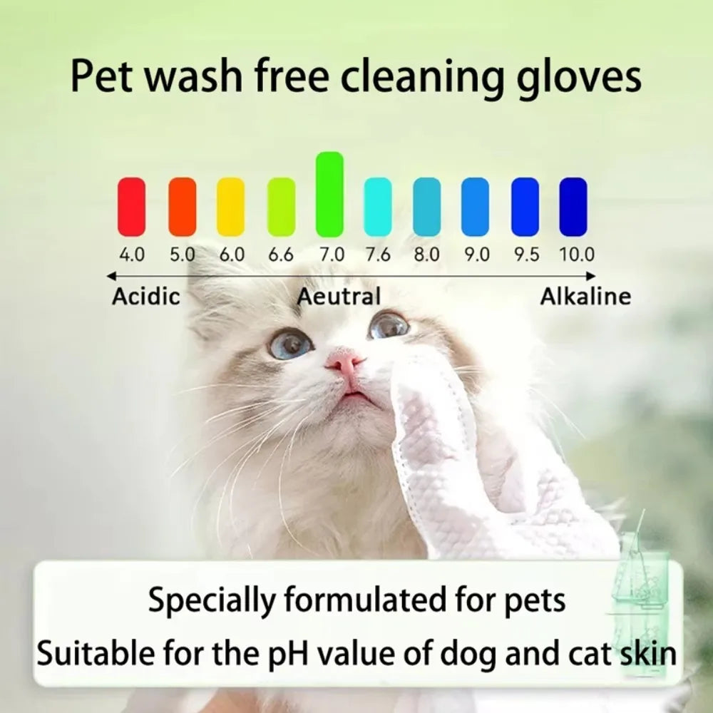 Gentle Pet Grooming Gloves with Disposable Wipes (6-Pack)