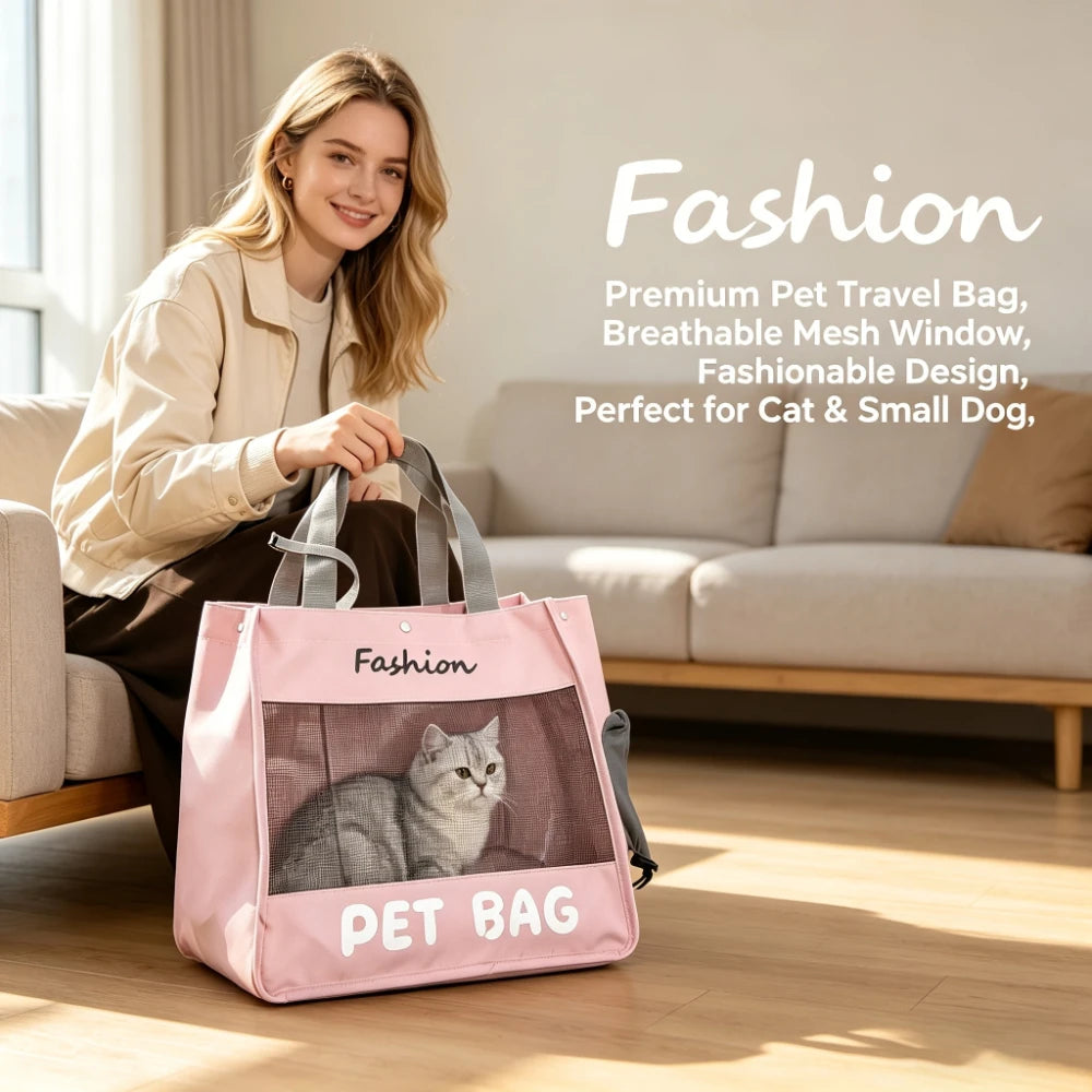 Breathable Head-Out Pet Carrier Tote for Cats and Small Dogs