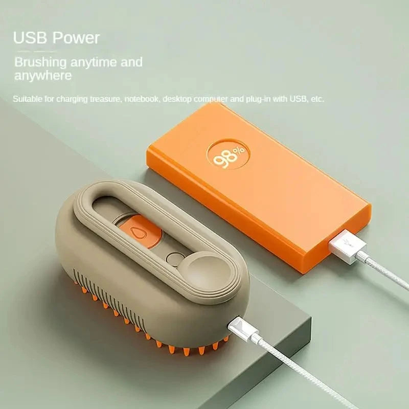 Brosse de toilettage électrique pour animaux avec fonction vapeur
