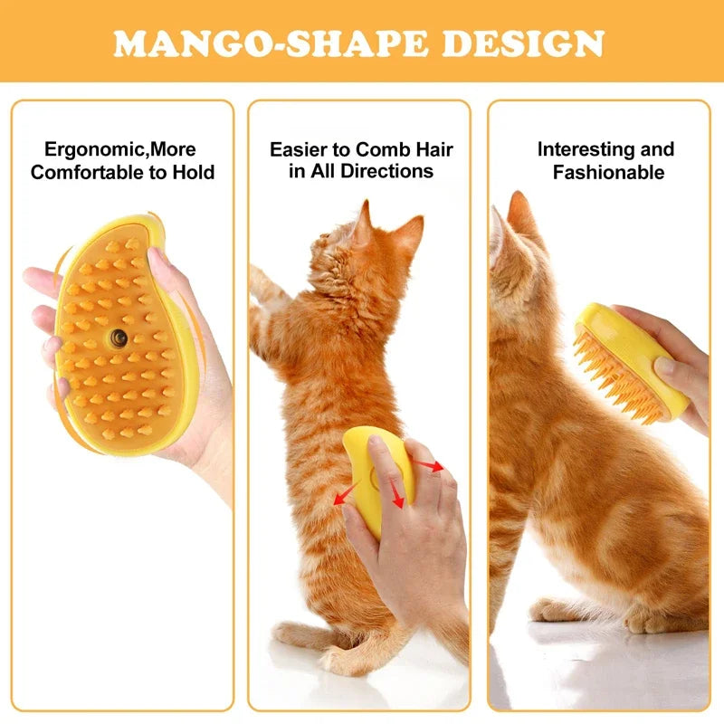 Cepillo de Vapor 3 en 1 para Gatos y Perros