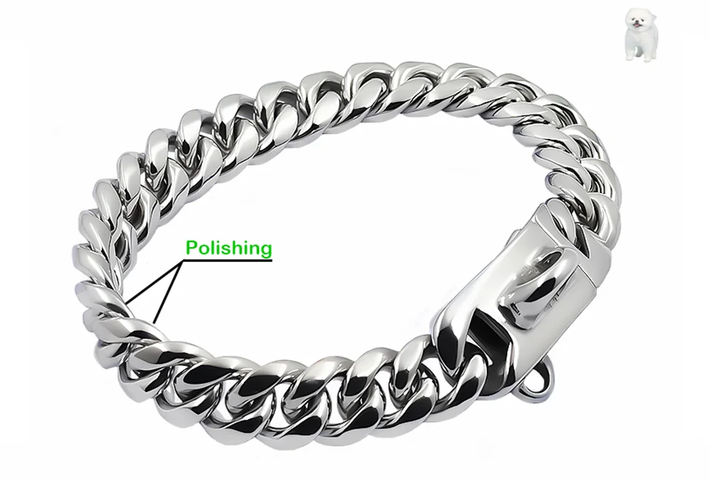 Stainless Steel Cuban Link Dog Collar
