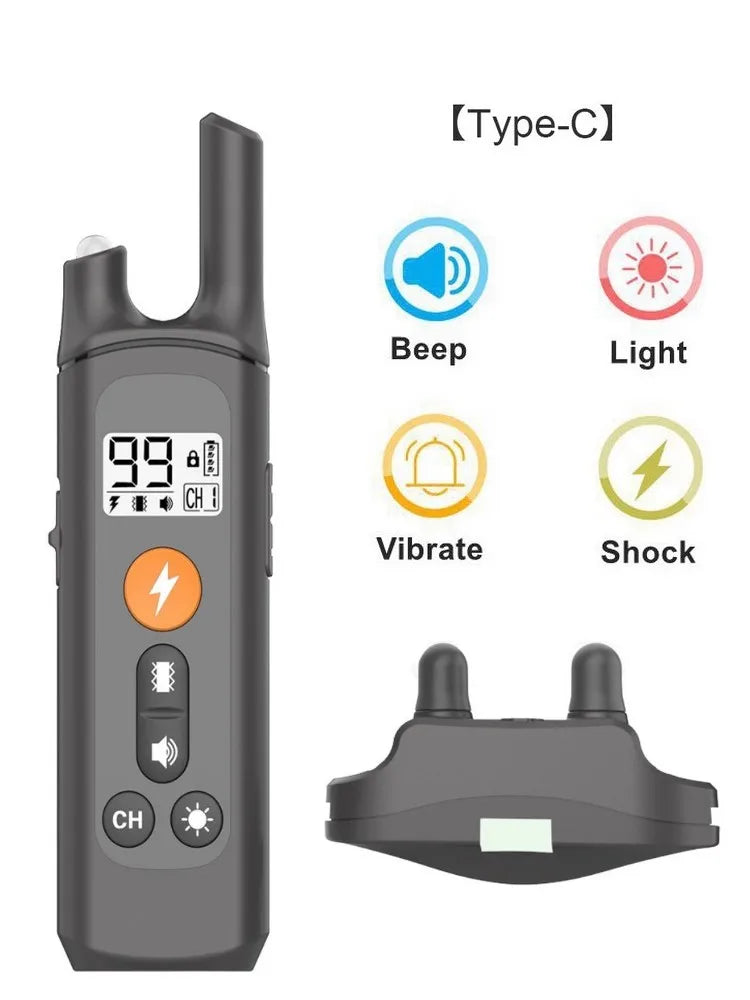 Waterproof Rechargeable Dog Training Collar with Remote Control