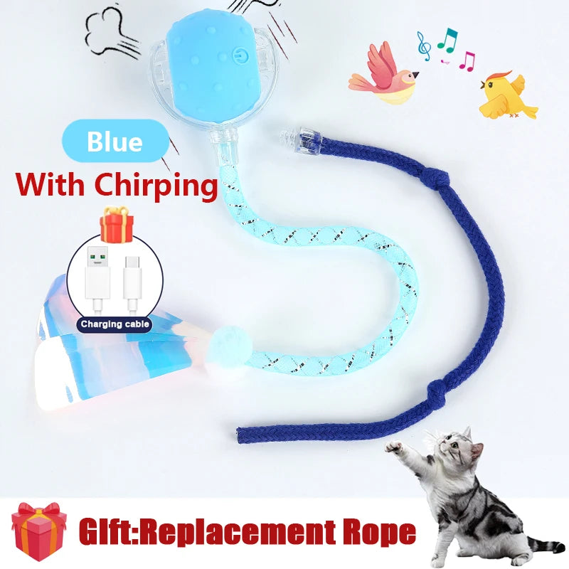 Interactive Chirping Cat Toy Ball with Motion Activation