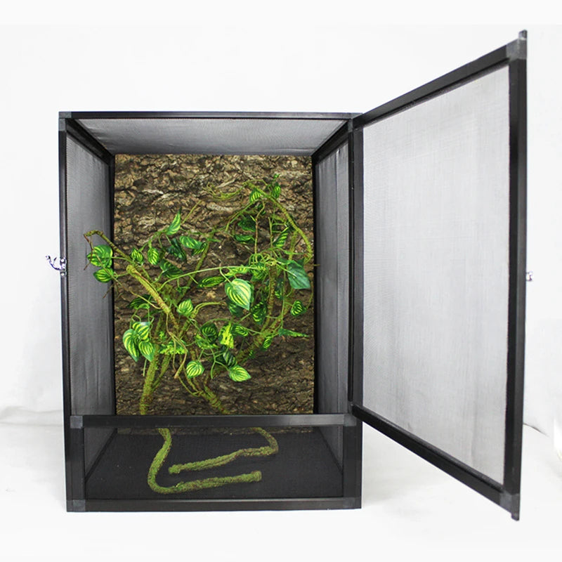 Reptile Terrarium with Front Opening Mesh Door