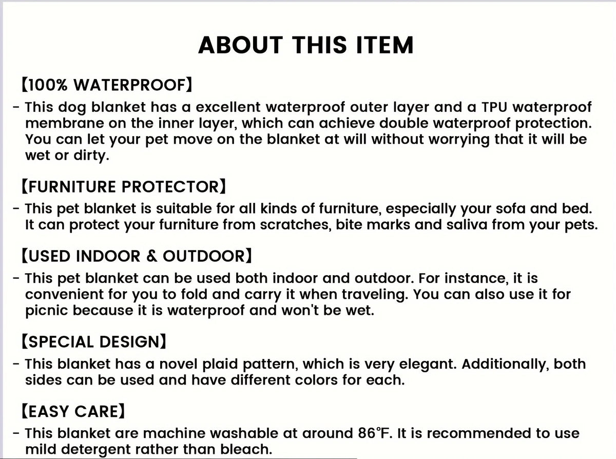 Reversible Anti-Hair Waterproof Pet Mat with Sofa Cover