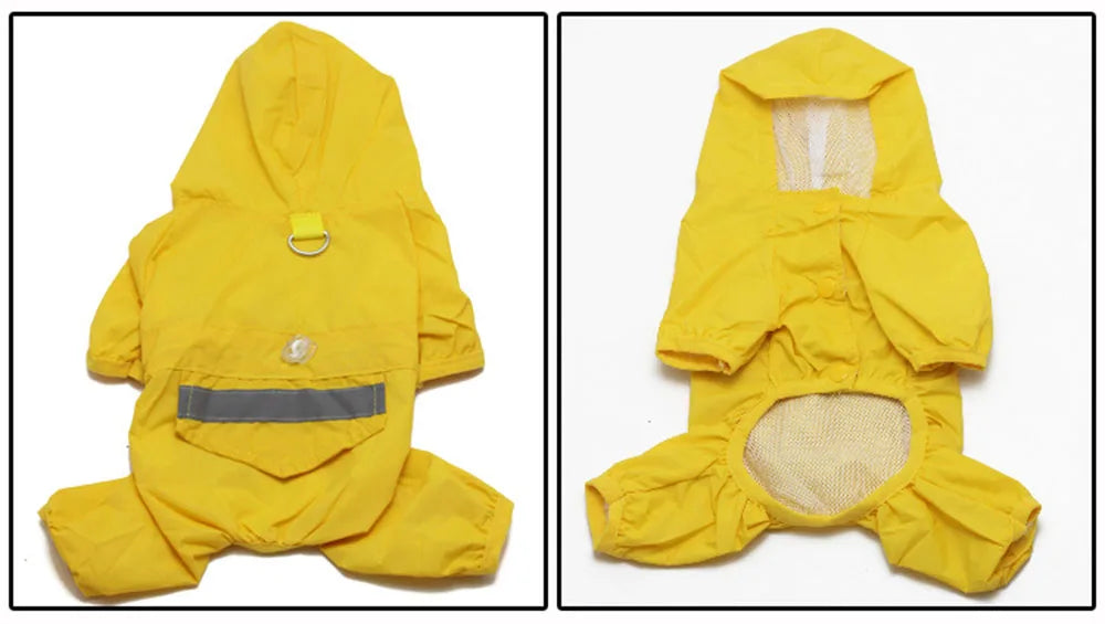 Adjustable Waterproof Dog Raincoat with Reflective Strap