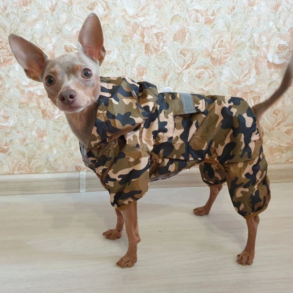 Adjustable Waterproof Dog Raincoat with Reflective Strap