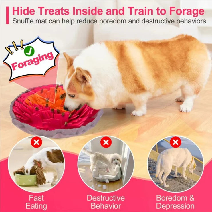 Washable Felt Dog Sniffing Pad Foldable Slow-Feed Mat Toy