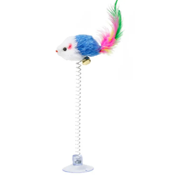 Juguete Interactivo para Gatos con Varita de Plumas y Cascabel