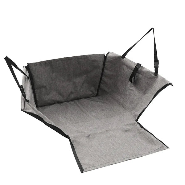 Gray pet car seat hammock cover with straps