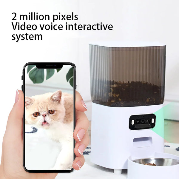 Smart Automatic Pet Feeder with Camera and Video Dispenser