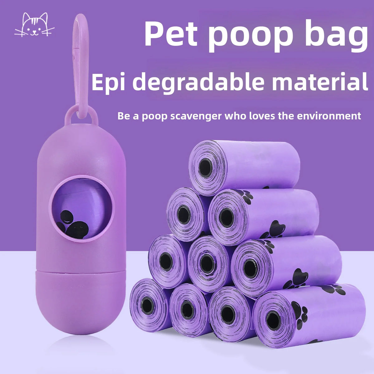 Biodegradable Dog Poop Bags with Dispenser (20 Rolls)