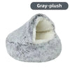 Lit Semi-Ouvert en Peluche pour Chats et Chiens