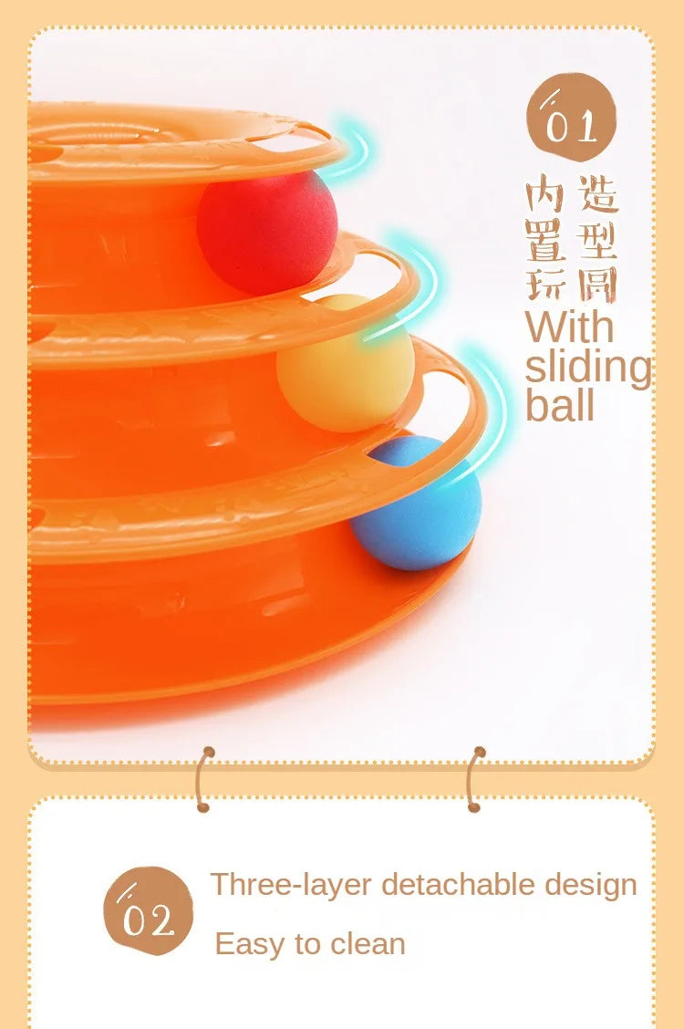 Multi-Level Cat Puzzle Track Toy