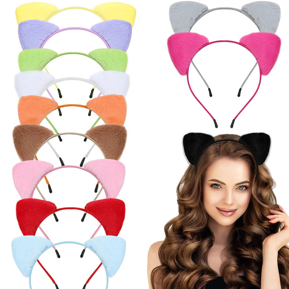 Furry Cat Ears Headband for Cosplay and Parties