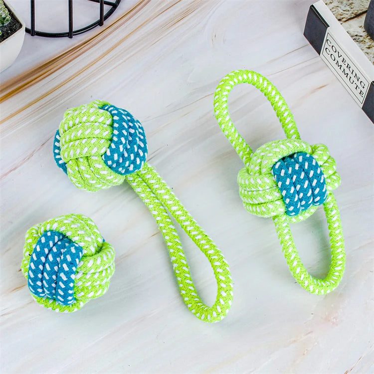Durable Rope Ball Dog Toy for Chewing and Interactive Play