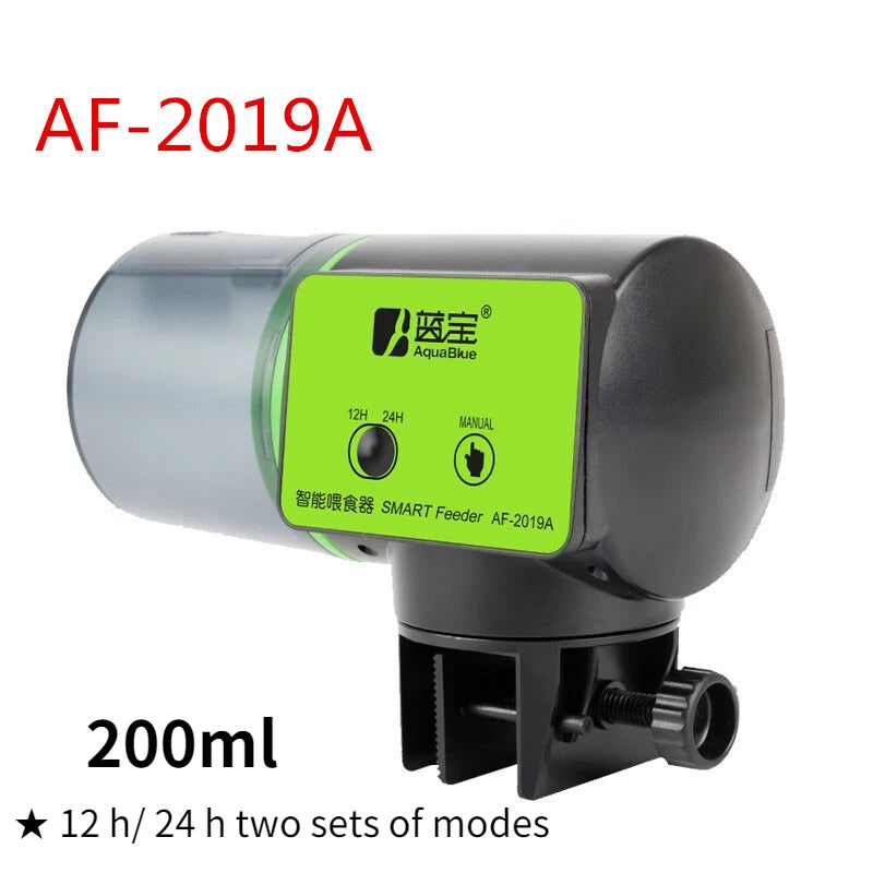 AF-2019A automatischer Fischtankfutterer in grau und grün mit 200ml Kapazität