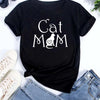 Women Kawaii Cats Print Summer Cartoon T Shirt