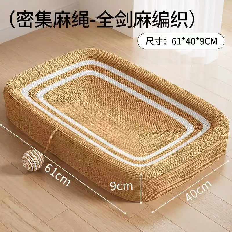 Oval Sisal Cat Scratcher Pad with Comfortable Resting Surface