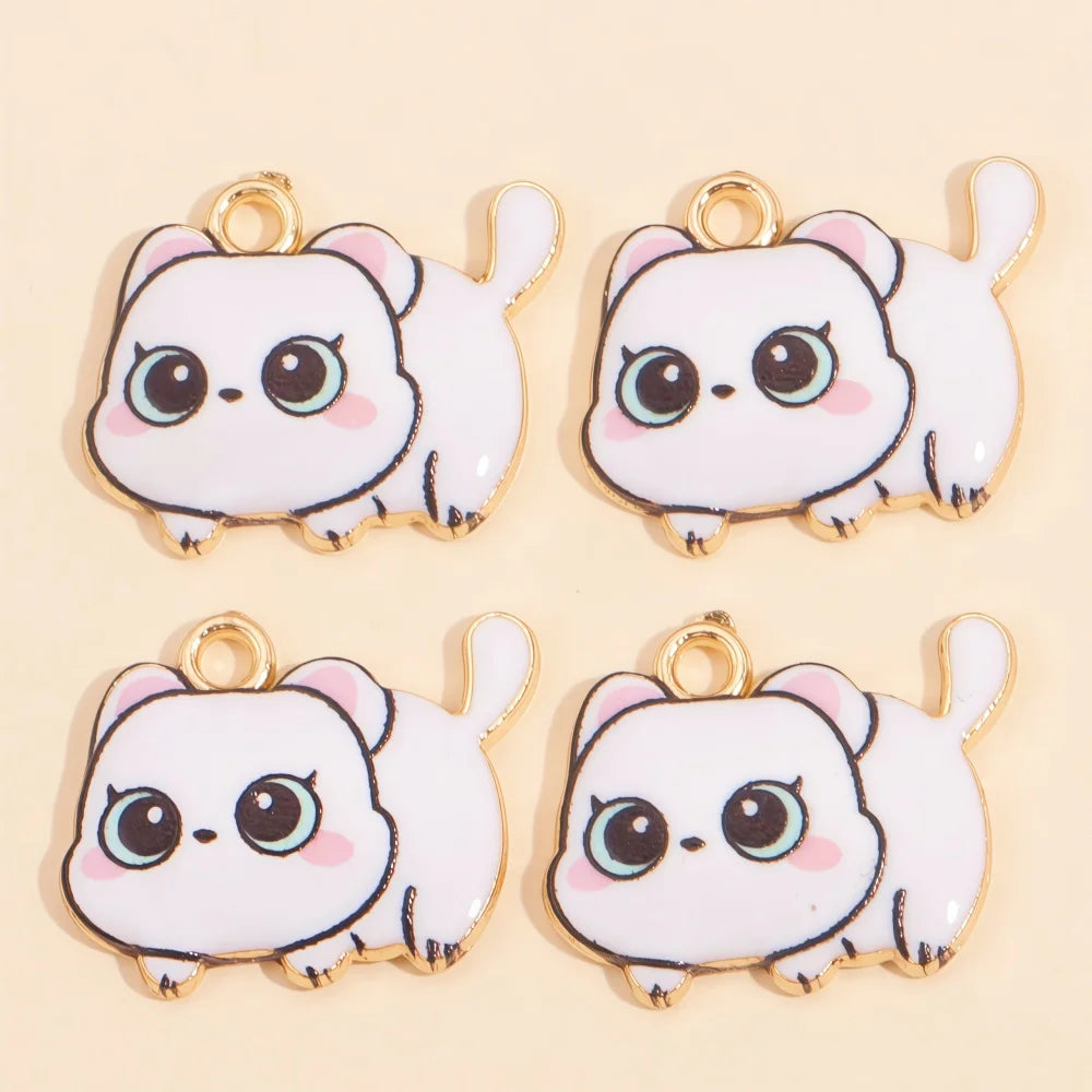 Colorful Cartoon Cat & Animal Enamel Charms for DIY Jewelry Making