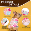 A brown dog wearing a pink patterned breathable fabric pet pajama top for dogs and cats