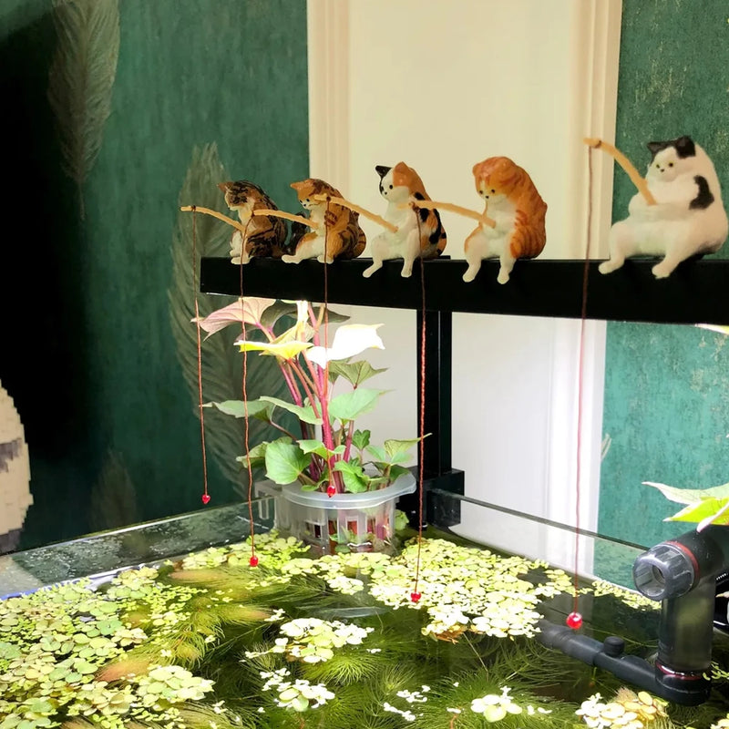 Décoration Aquarium Chat Pêcheur