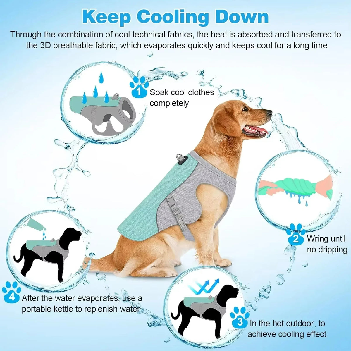 Cooling Dog Vest with Breathable Mesh