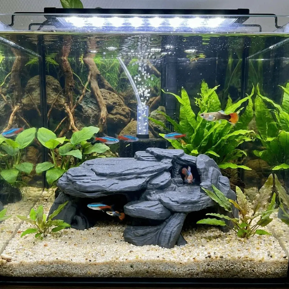 Realistic 3D Rockery Ornament for Aquarium Fish Tanks
